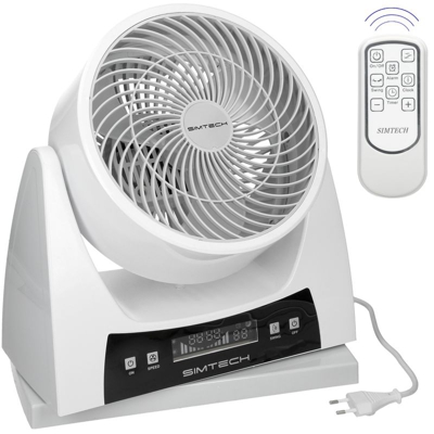 Ecd Germany - Ventilatore con telecomando da tavolo pavimento silenzioso 40W 3 velocità 25,5cm