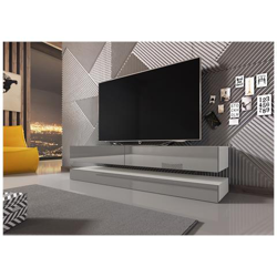Mobile Tv Innovativo E Moderno Sajna 140cm Bianco / grigio Lucido en oferta