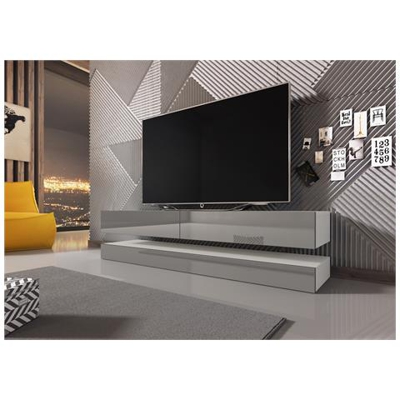 Mobile Tv Innovativo E Moderno Sajna 140cm Bianco / grigio Lucido