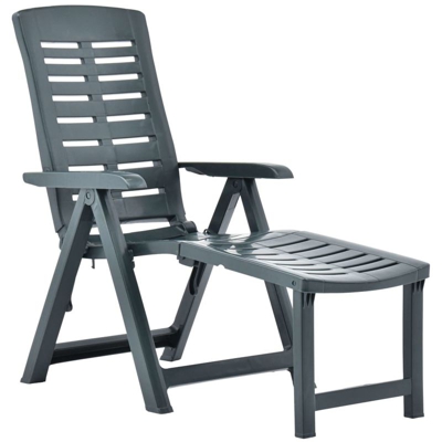 Lettino Prendisole Pieghevole in Plastica Verde