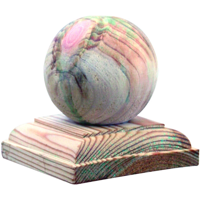 Copripalo Sfera In Legno Di Pino Impregnato Lasa Cm 9X9 Per Staccionata (24472)