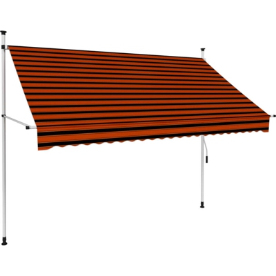 Tenda da Sole Retrattile Manuale Arancione e Marrone 250 cm - Multicolore - Vidaxl