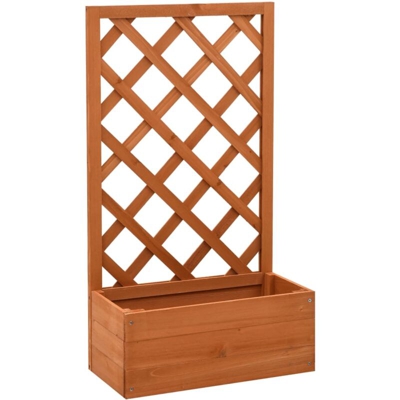 Fioriera con Traliccio Arancione 50x25x90 cm Massello di Abete - Arancione - Vidaxl