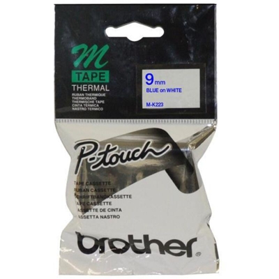 M-K223 9mm Blue on White Tape nastro per etichettatrice - Brother