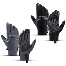 Inverno Uomo Donna Guanti da ciclismo Antivento Impermeabile Antiscivolo Touchscreen Warm Fleece Guanti da sci per bicicletta con dita características
