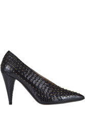 Reptile print leather pumps en oferta