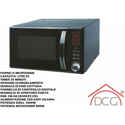 Bighouse It - FORNO A MICROONDE LT.25 NERO DIGITALE 1000W