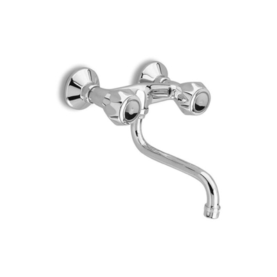 Gruppo per lavello a parete, bocca girevole con rompigetto serie mercury gs