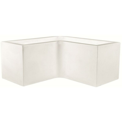 Vaso fioriera angolare liscio in resina 'Fenice' cm. 100 x 100 BIANCO