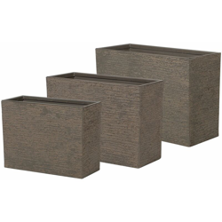Set di 3 vasi rettangolari per interno ed esterno marrone scuro EDESSA características