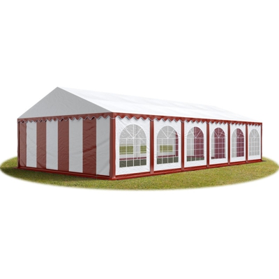 6x12 mTendone per feste PREMIUM PVC rosso-bianco 100% impermeabile Gazebo da giardino Tendone da esterno Tenda party