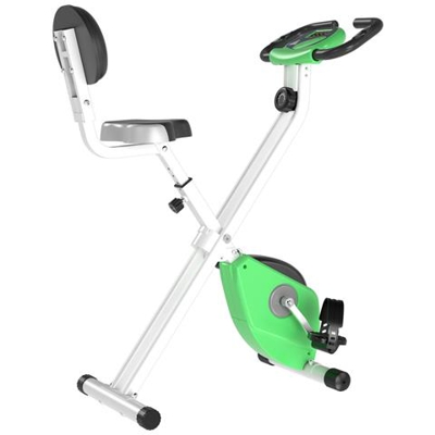 Cyclette Magnetica Pieghevole In Acciaio Con Altezza E Intensità Regolabile, Schermo Lcd, Verde, 43x97x109cm