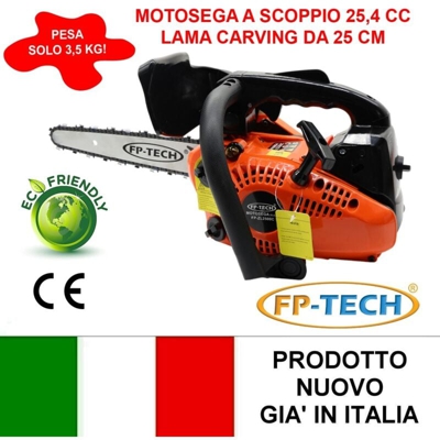 Fp-tech - MOTOSEGA A SCOPPIO 25 CC POTATURA ALBERI BARRA 25 CM GIARDINO POTATORE + OMAGGIO