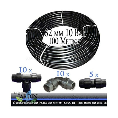 Confezione PE100 Food Pipe 32mm 10 bar 100 m + Accessori