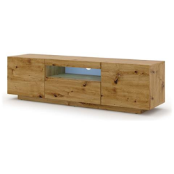 Lowboard Aura - Armadio Per Tv Da 150 Cm, Da Appendere O In Piedi, Universale, Per Tv, Credenza, Hifi (artisan Rovere Con Led) precio