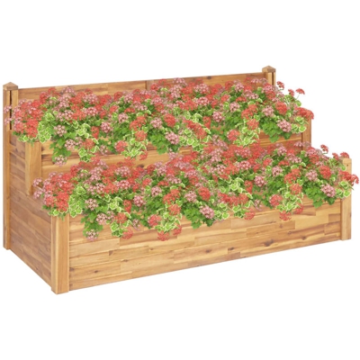 Fioriera da Giardino a 2 Livelli 160x75x84cm Massello di Acacia