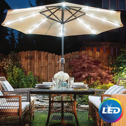 Ombrellone Giardino 3mt con Luce LED Solare Palo Centrale con Carrucola Ecru características