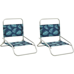 Sedie da Spiaggia Pieghevoli 2 pz Motivo a Foglie in Tessuto - Vidaxl precio