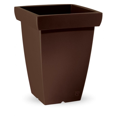 Vaso quadrato in resina 'Swing' h. 40 cm. Bronzo