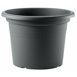 Vaso tondo in resina cilindro basic colorato per giardino piante e fiori -DIAM 25 X H 17.7 cm / Antracite en oferta