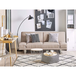 Divano letto 3 posti in tessuto beige YORK características