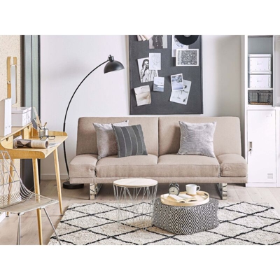 Divano letto 3 posti in tessuto beige YORK