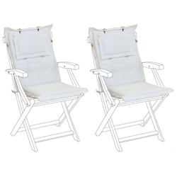 Beliani - Set di 2 cuscini per sedia da giardino bianco MAUI en oferta