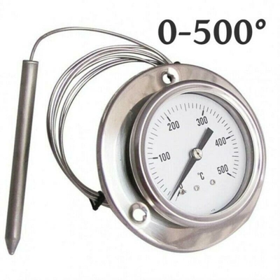 Termometro Forni A Legna E Barbecue Acciaio 0 - 500 Gradi Sonda Da *** Cm 150