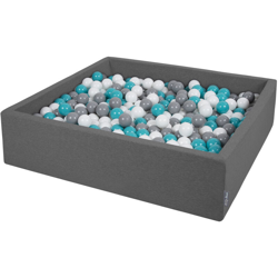 120X30cm/1000 Palline ? 7CM Quadrato Piscina Di Palline Colorate Per Bambini Fabbricato In EU, Grigio Scuro:Grigio/Bianco/Turchese - grigio en oferta