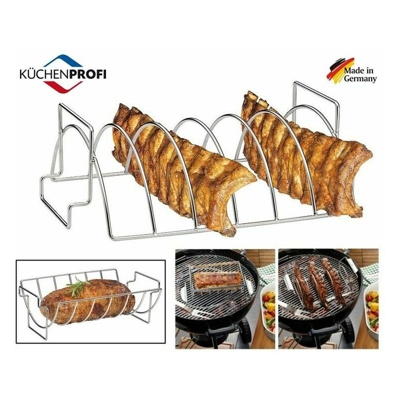 Supporto Per Cuocere Costine Di Carne E Arrosto Per Barbecue In Acciaio Inox