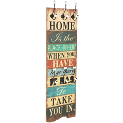 Appendiabiti da Parete con 6 Ganci HOME IS 120x40 cm - Multicolore - Youthup precio