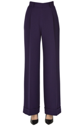 Wide leg crepè trousers en oferta