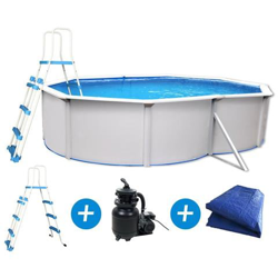 Piscina In Acciaio ''''caracas'''' - 4,90 X 3,60 X 1,2 M en oferta