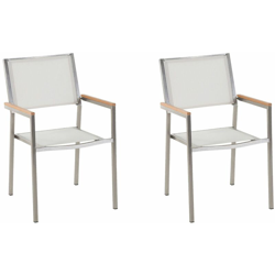 Set da giardino 2 sedie in acciaio inox bianco GROSSETO características