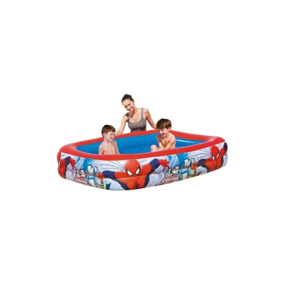 Piscina gonfiabile e fuori terra rettangolare Spiderman 201x150x51 cm 3 anelli