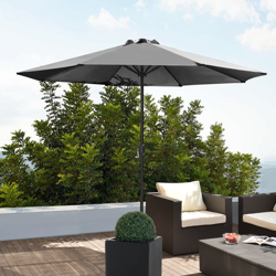 Ombrellone da Giardino con Palo Centrale in Acciaio - Altezza 230 cm - Ombrellone da Spiaggia / Terrazza con Telo Idrorepellente Ø 3 m - Grigio precio