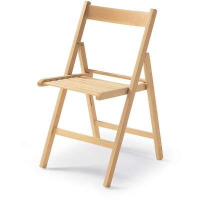 Sedia pieghevole in legno naturale 79x42,5x47,5cm EDM 73799