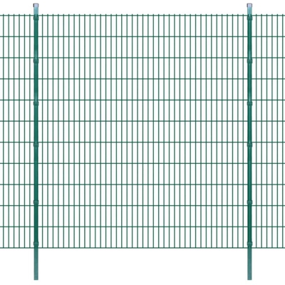 Pannelli recinzione da giardino con pali 2008x2230 mm 4 m Verde - Verde - Youthup
