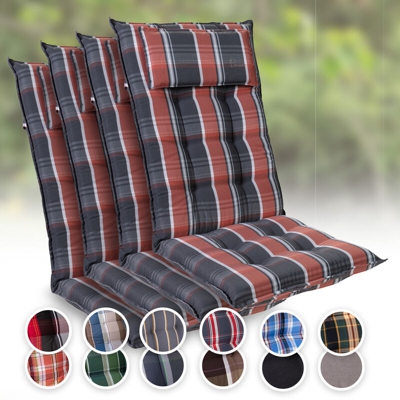 Sylt, Imbottitura, Schienale Alto, Sedia da Giardino, Poggiatesta, Poliestere, 50x120x9cm