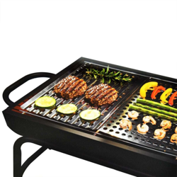 Lgvshopping - Piastra Grill Barbecue BBQ in Acciaio Inox Pieghevole 46x30 cm Grigliare Cuocere características