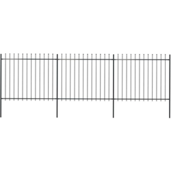 Recinzione Giardino con Punta a Lancia in Acciaio 5,1x1,5m Nera - Nero - Youthup características