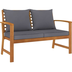 Panca da Giardino 120 cm Cuscino Grigio Scuro Legno di Acacia - Grigio - Vidaxl precio