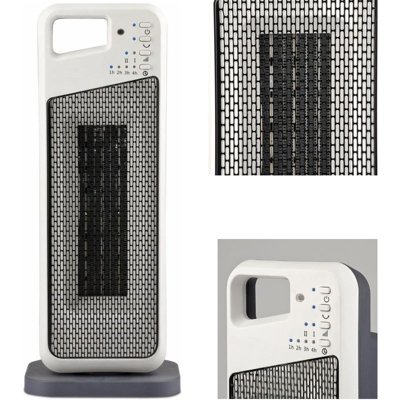 Tradeshop - STUFA ELETTRICA IN CERAMICA 2000W OSCILLANTE TERMOSTATO REGOLABILE VERTICALE