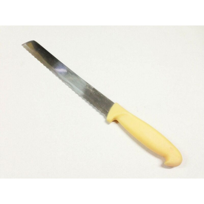 Coltello Per Pane In Acciaio Inox Lama Da Cm 20 + Manico Plastica Cm 12 Giallo B