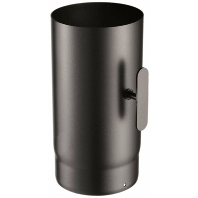 Tubo in acciaio nero con valvola di ispezione per stufa a legna da 2 mm -Ø 13 X h 30 cm