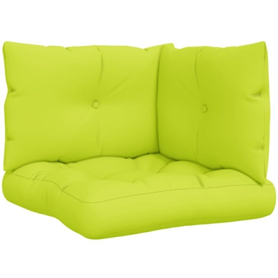 vidaXL Cuscini per Divano Pallet 3 pz Verde Brillante in Tessuto - Verde