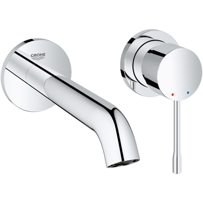 Rubinetteria 2 fori per lavabo Grohe Essence DN15, a parete, sporgenza 230mm, colorazione: super acciaio - 19967DC1