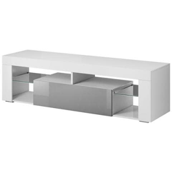 Mobile Tv Moderno Brodia 2 Bianco / grigio Lucido 140cm características