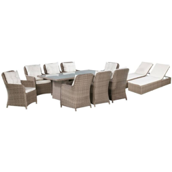 YOUTHUP Set da Pranzo da Giardino 11 pz in Polyrattan Marrone - Marrone características