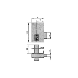 Azbe - SERRATURA DA APPLICARE 56-CP 70 IZ. PROFILO en oferta